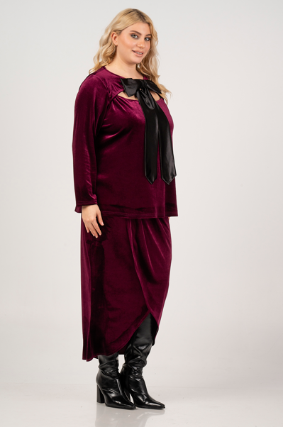 Velvet top with bow Detail 39962 by Curviss (Avaible in 2 colors)