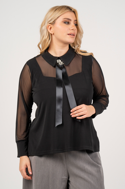 Black Blouse 39967 by Curviss