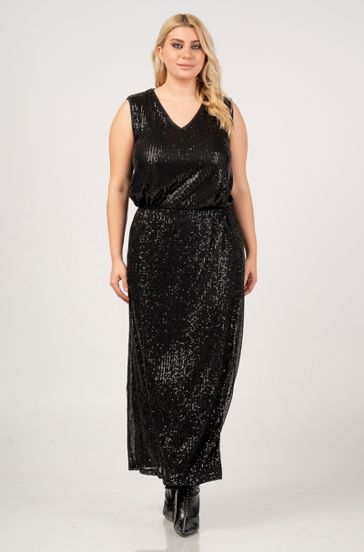 Black glitter skirt 17568 by Curviss