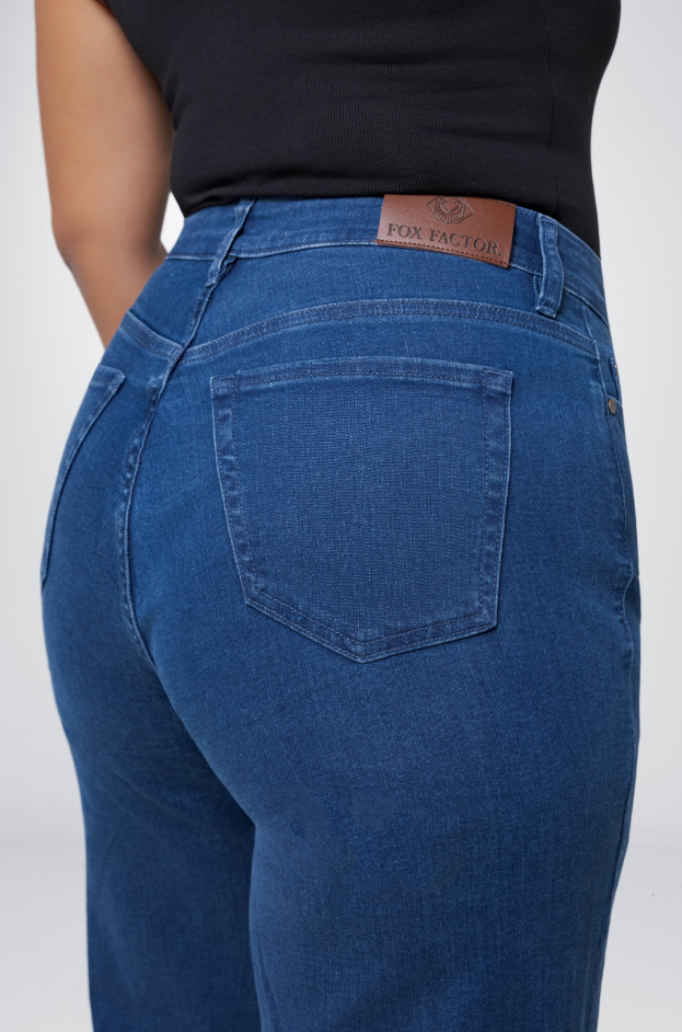 Fox factor Dixi Catalina Blue Wide Leg Jeans For Curves L32