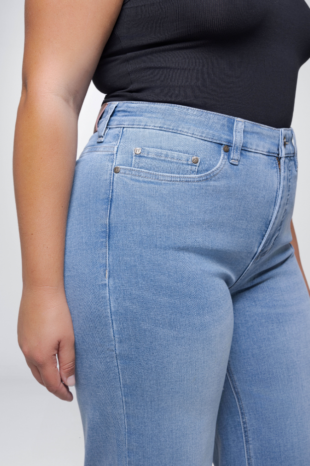 Fox Factor Dixi Ruby Blue Wide Leg Jeans For Curves L34