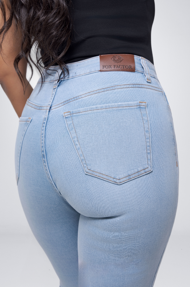 Fox Factor Iri Bodie Blue Slim Fit Jeans for curves L30