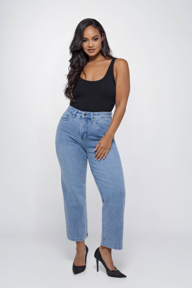 Fox factor Rio Ruby Blue Straight Jeans for Curves L29