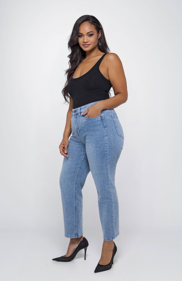 Fox factor Rio Ruby Blue Straight Jeans for Curves L29