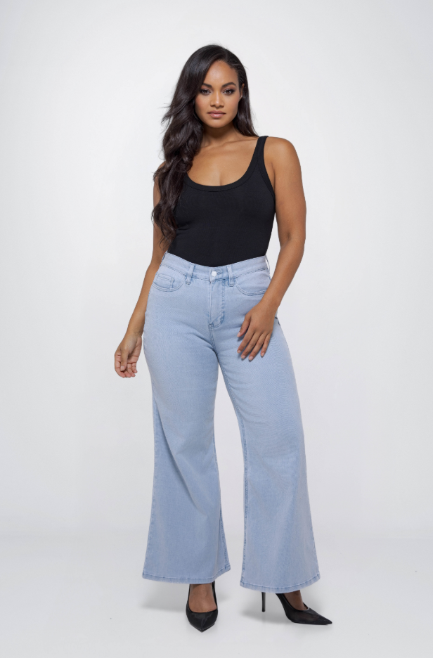 Fox Factor Bell Angel Blue Loose Flared Pants L34