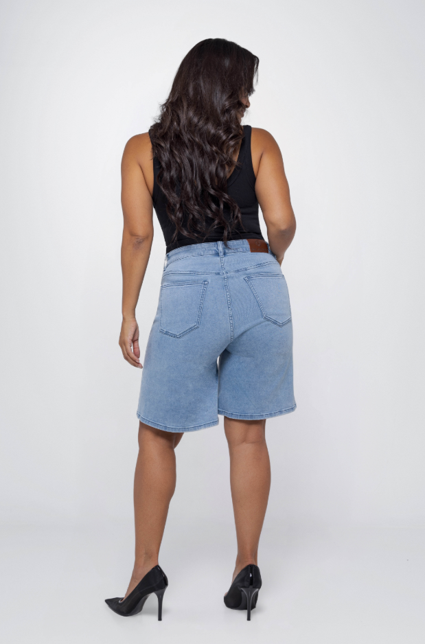 Fox Factor Joey Ocean Blue Jeans Short for Curves