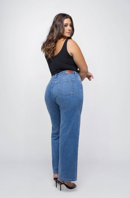 Fox Factor Dixi Hudson Blue Wide Leg Jeans for Curves L32