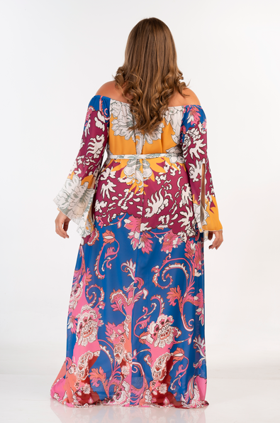 92727 off-Shoulder Printed Dress by Curviss