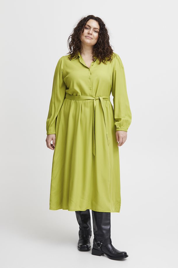 Fransa Bright Citron Green Forest Dress